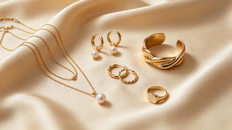 LONYARD jewelry collection — gold necklaces, pearls, hoops