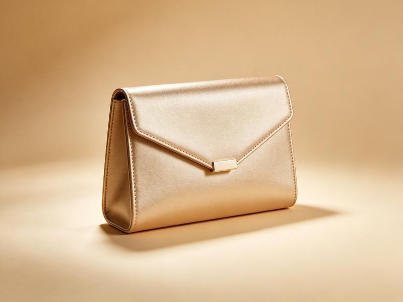 Nuit Evening Clutch — champagne fold-over clutch with minimal hardware