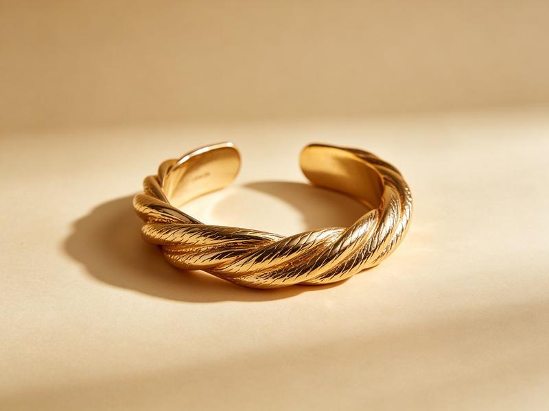 Sculpt Cuff Bracelet — twisted gold-tone statement cuff