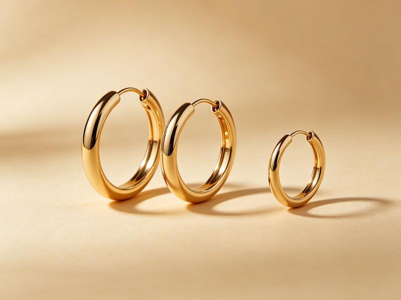 Halo Hoop Set — three polished gold hoops in one set