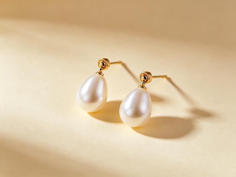 Clara Pearl Drop Earrings — freshwater pearl drops on gold posts