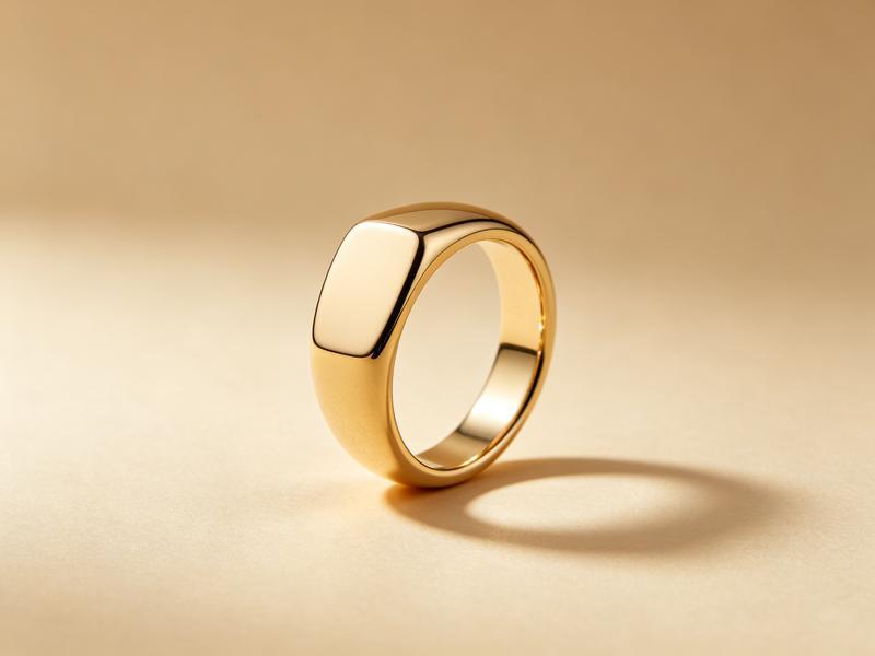 Sol Signet Ring — minimalist polished gold signet