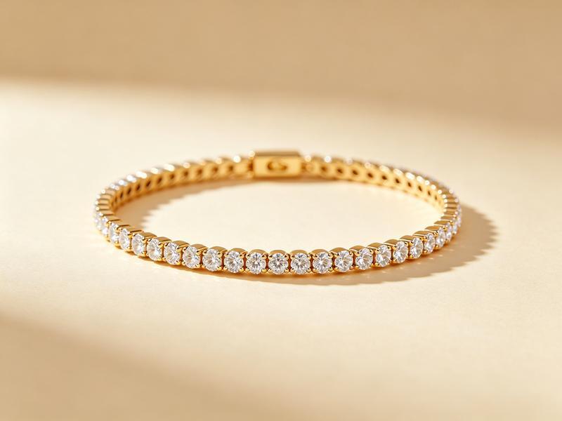 Eterna Tennis Bracelet — continuous line of set stones on gold